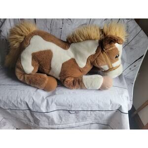 HuggaPuffs Stuffed Paint Horse 24k Polar Puff 5841 Cimmaron Plush Brown White 24